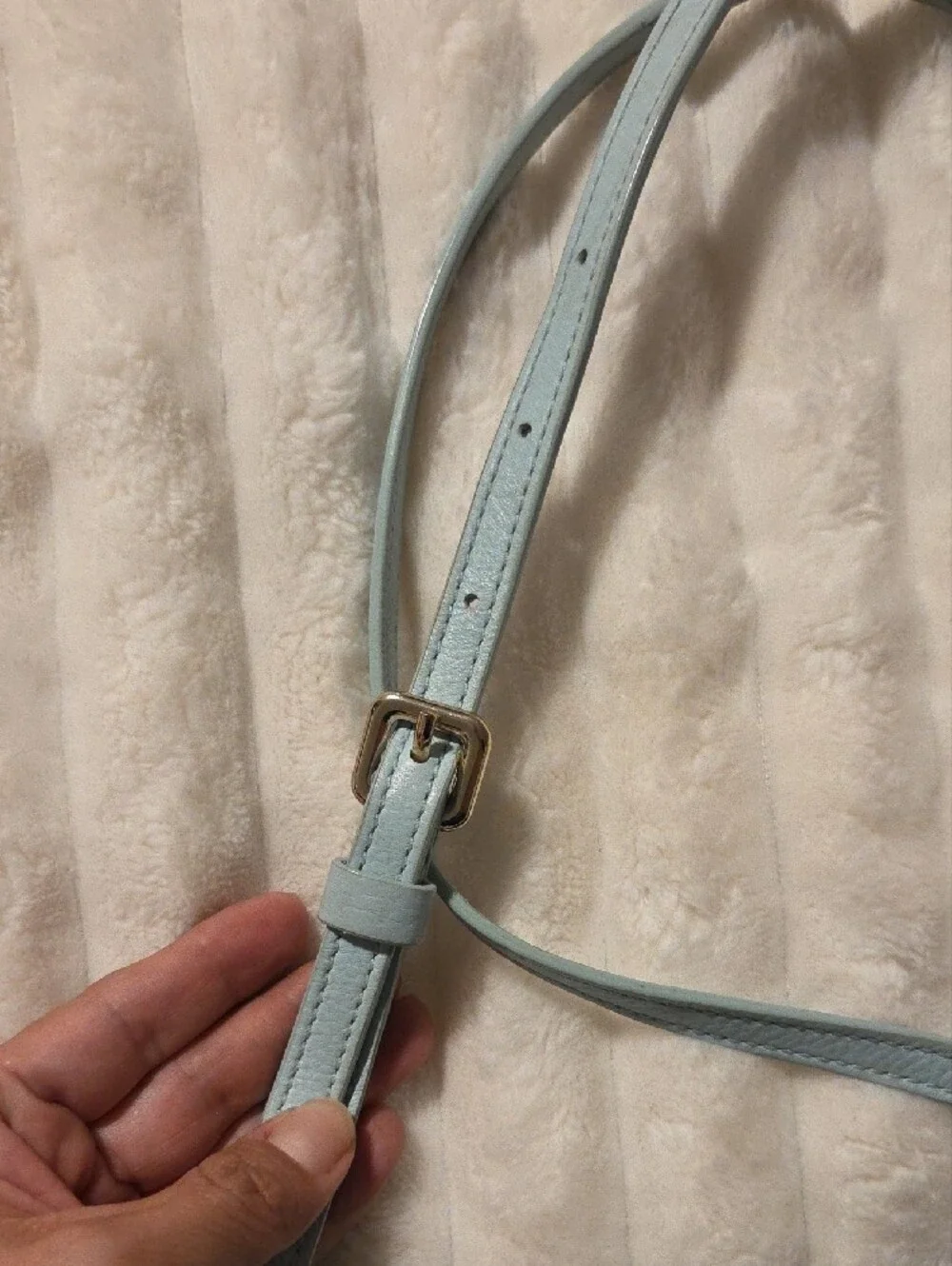 kate spade light blue pebbled leather bow crossbody